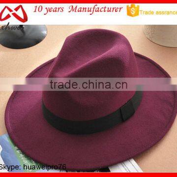 100% Australian wool felt floppy fedora hats, wide brim fedora hats winter cowboy style hat