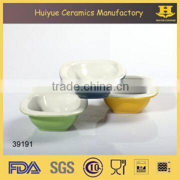 ceramic square snack bowl in different color