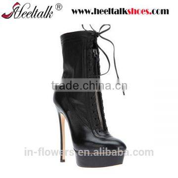 High quality genuine leather Women Ankle Boots platform short boots
