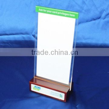 Customized vertical double sided stand up clear L-shape acrylic sign holder,A3,A4,A5 menu holder table tent                        
                                                Quality Choice