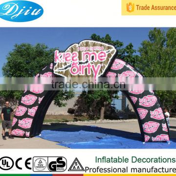 DJ-GM-24 kiss inflatable advertising arch customied logo for race and outdoor party