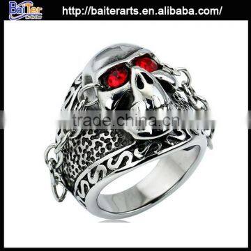 Retro Titanium 316L Stainless Steel Skull Nose Ring photo-5