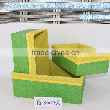 rectangular colored handmade paper weave baskets wholesale