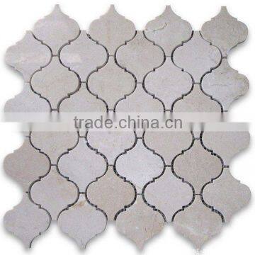 Beige marble lantern shaped mosaic tiles