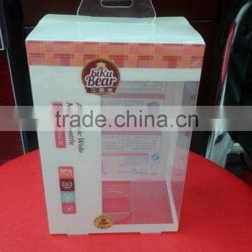 colorful printed clear cosmetic package PVC box with hanger