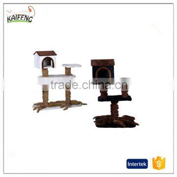 Tree shaped cat tower with cat bed/cat scratching posts