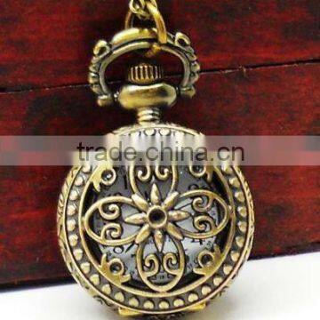 Cute small size hollow design pocket watch,souvenir