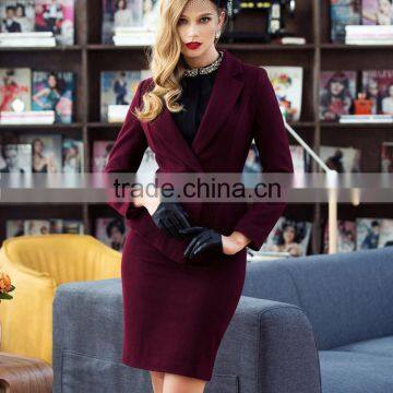 Women's Winter Clothes Business Suit Wool Skirt & Jacket Set OEM Type ODM Manufacturer Clothes Factory Guangzhou