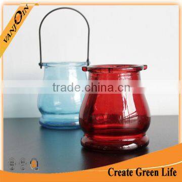 Decorative Glass Flower Jar With Metal Handle Wholesale photo-5