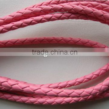 6mm PU braided leather cord for necklace and bracelet