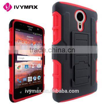 IVYMAX Factory Wholesale 3 in 1 Holster Combo Case With Belt Clip For ZTE Uhura N817 Case