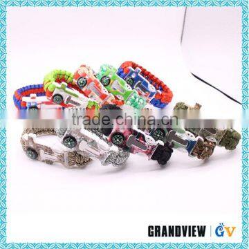 Low price guaranteed quality wholesale custom paracord survival bracelet