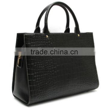 N2272-A5162 New Arrival Black Crocodile Pattern Leather Satchel Handbag Ladies Fashion Designer Bags photo-2