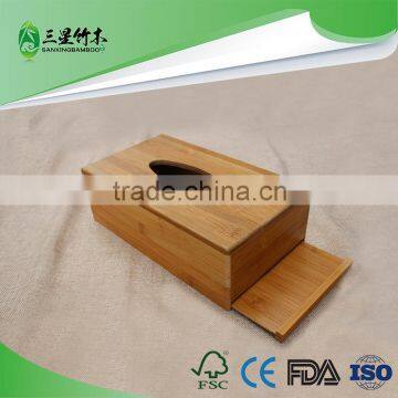 Decorative Refillable Beige Bamboo Facial Tissue box