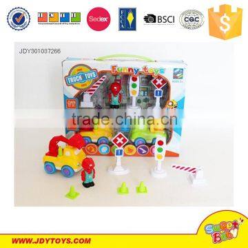 Plastic friction power engineering car toys