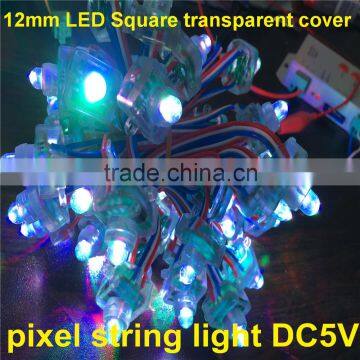 12mm Pixel String Rgb Led Pixel LED Square Shape Transparent Cover Pixel String Light With DC5V WS2811 Supplier's Choice photo-3