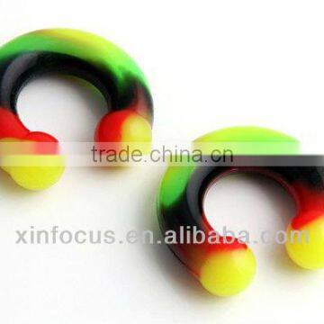 Rasta Acrylic Horseshoe Ear Plugs BCR bcr body piercing jewelry