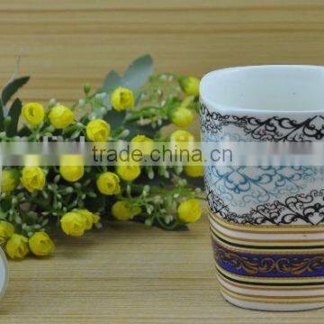 11OZ Royal flower design full decal print coffee cups, shiny surface new bone china mug, KL5063-10235