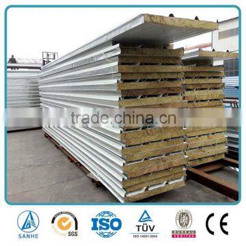 High quality Insulated 50mm / 100mm rockwool Sandwich Panels