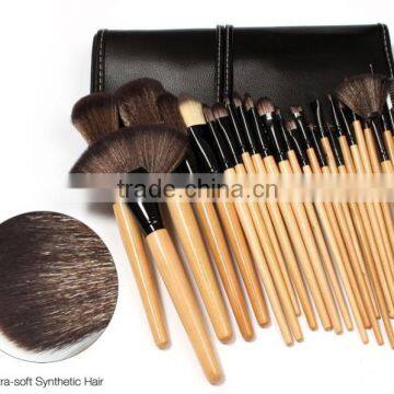 24 Pcs Professional Cosmetic Makeup Brush Set Kit with Synthetic Leather Case,Black