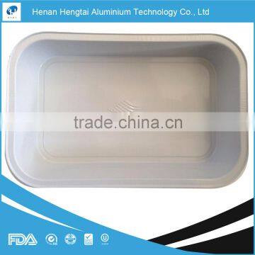 White Lacquered Aluminum Foil Container For Airline Company In Food Cooking