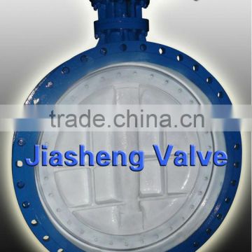 large size double flange rubber seal butterfly valve