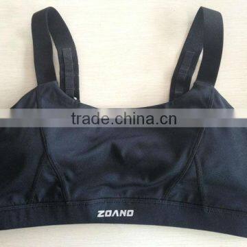 Black simplified removeable padded mesh fabric inside sports bra