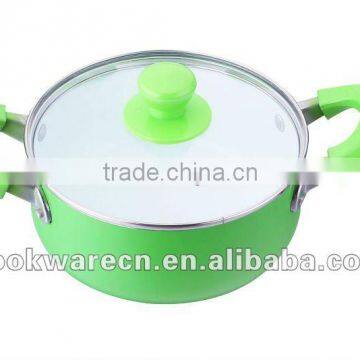 Ceramic coating Aluminum sauce pot with glass lid