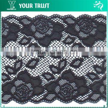 Width 16.7 Centimeter Black Stretch Tape Trim Spandex Jacquard Elastic Lace