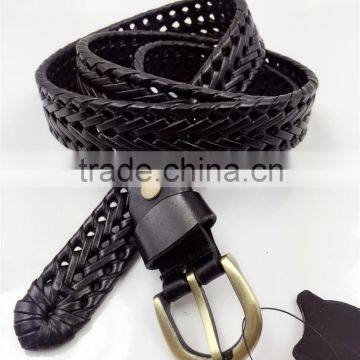 Women's bonded leather braided belt