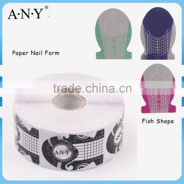 ANY Crystal Beauty Nails Design 500PCS per Roll Paper Nail Form Fish Shape