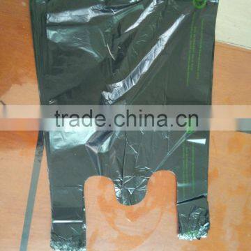 low price HDPE T-shirt black carry bags