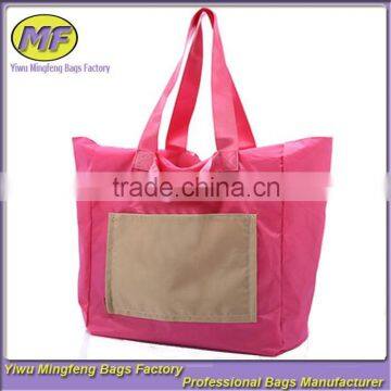 Custom Super Large Waterproof 600D Oxford Folding Tote and Shoulder Portable Fashion Traveling and Shopping Bag for Women