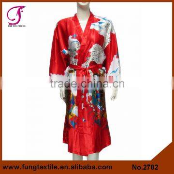 2702 Long Design Beautiful Girl Dressing Gown Silk Kimono