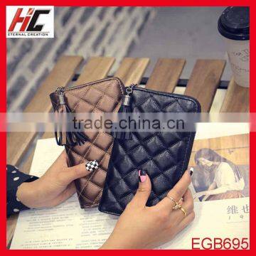 High quality fashion cheap wholesale quilted leather change purse