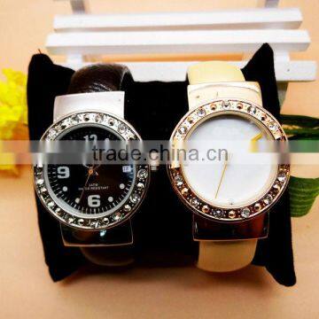 Fashion nice looking leather bracelet bangle watches for lady