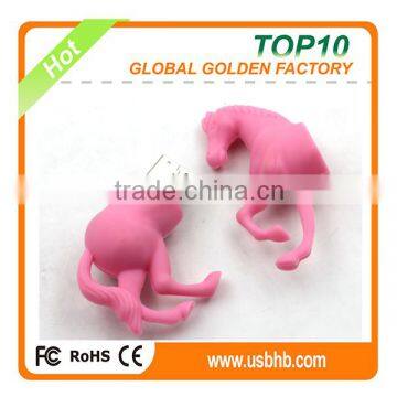 High quality hot sell lastest design horse shape pvc customized usb flash drivers