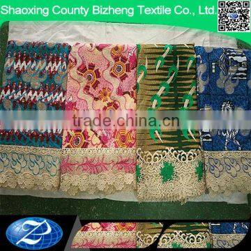 Hot sale african cord lace border holland wax print fabric 6 yarrds                        
                                                                                Supplier's Choice