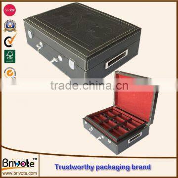 faux leather storage boxes/faux leather custom packaging suitcase/leather cosmetic gift set packaging box