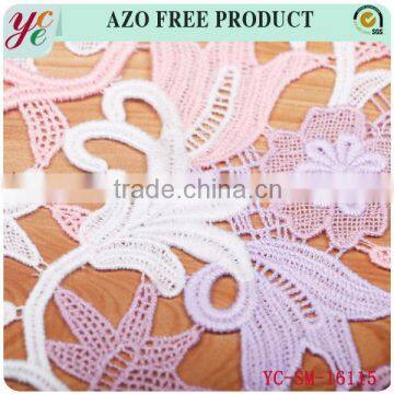 Hot Sale Colorful Contracted Flowers Water Soluble Lace Fabric Chemical Lace Embroidery Fabric photo-5