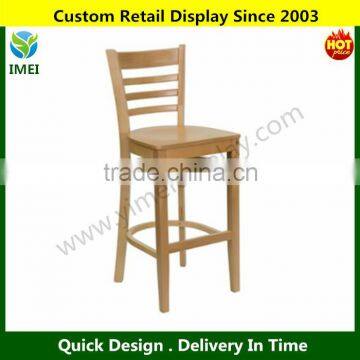 Natural Wood Finished Ladder Back Wooden Restaurant Bar Stool YM1-579