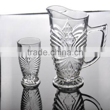 Clear glass drinkware juice jug water set