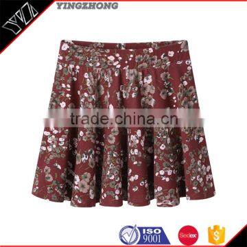 Spring and summer of 2016 printed bust skirt of tall waist broken flower skirt woman skirt pleated skirt