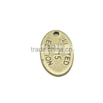 Wholesale 11.5*7mm Oval Antique Bronze Tag Charm Pendant