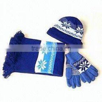 toddler acrylic knitted hat scarf and glove set