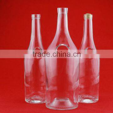 Cheap high quality big wine glass bottles handle water bottles 1000ml super flint bottle