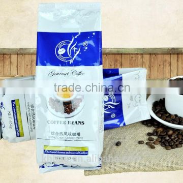 Plastic Quad Sealed Coffee Bag With Valve