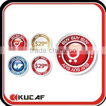 custom size round sticker with different material