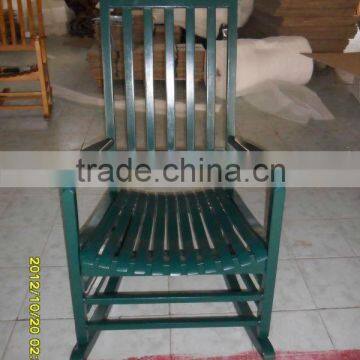 CY2273 Wholesales Stylist Green finished solid Wood Rocking Chair