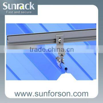 Metal roof solar mounting seam clamps